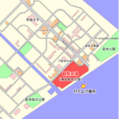 浦安花火大会　周辺の詳しい地図